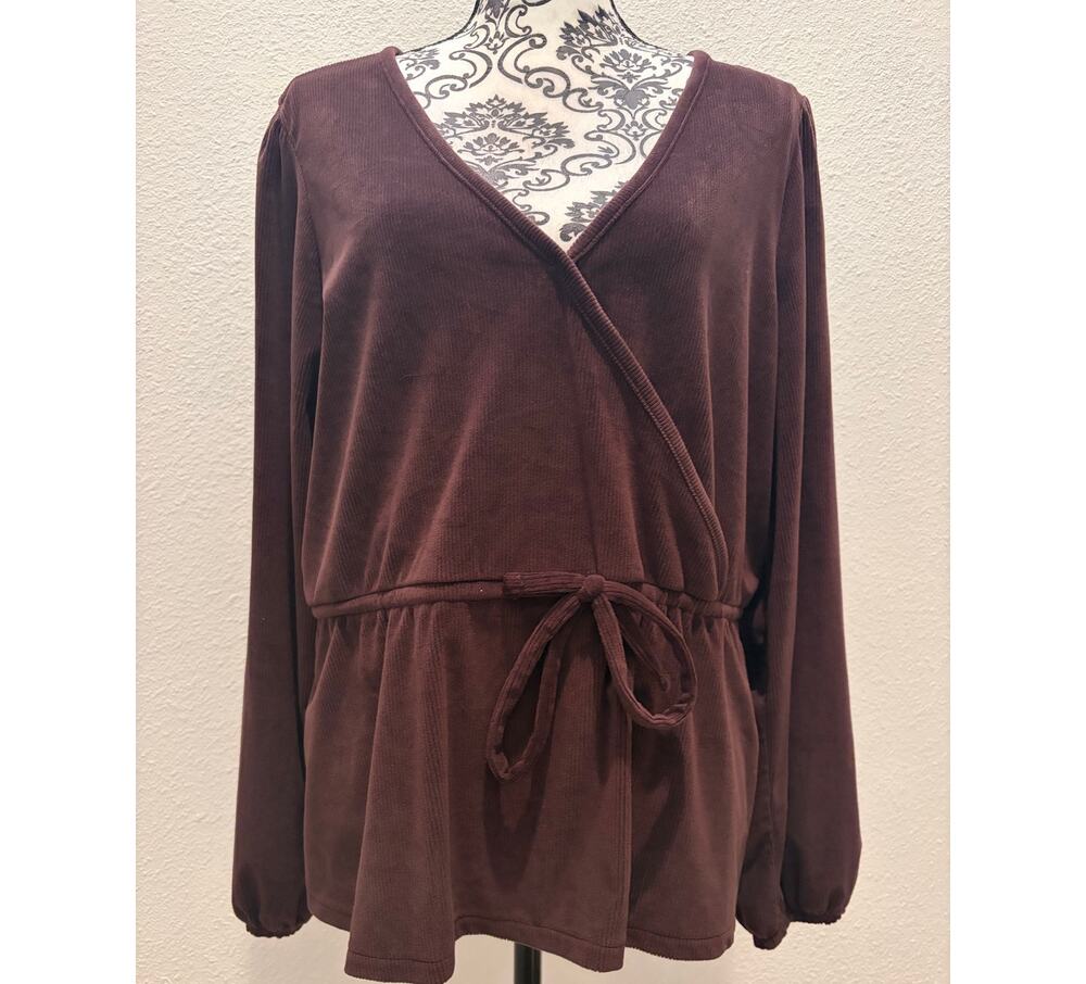 Madewell XXL purple Ribbed Long Sleeve Top